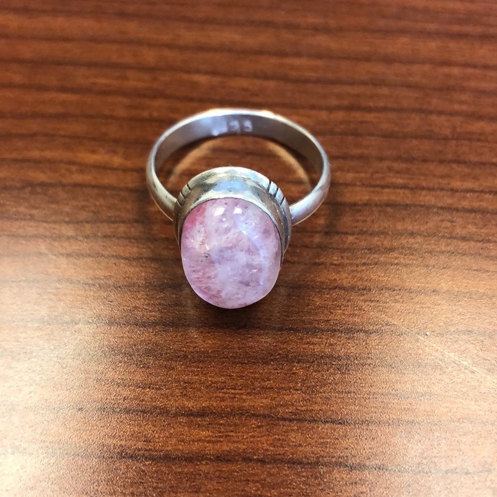 Pink moonstone ring